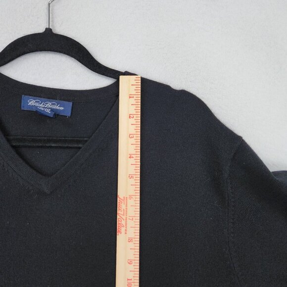 Brooks Brothers Sweater Men Extra Large Black Merino Wool Blend Stretch Pullover - Picture 7 of 9